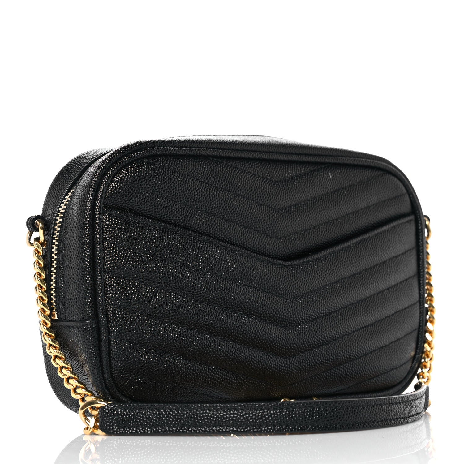 Saint Laurent Grain De Poudre Matelasse Monogram Mini Lou Camera Bag Black 3 of 10