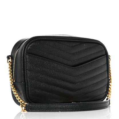 Saint Laurent Grain De Poudre Matelasse Monogram Mini Lou Camera Bag Black 3 of 10
