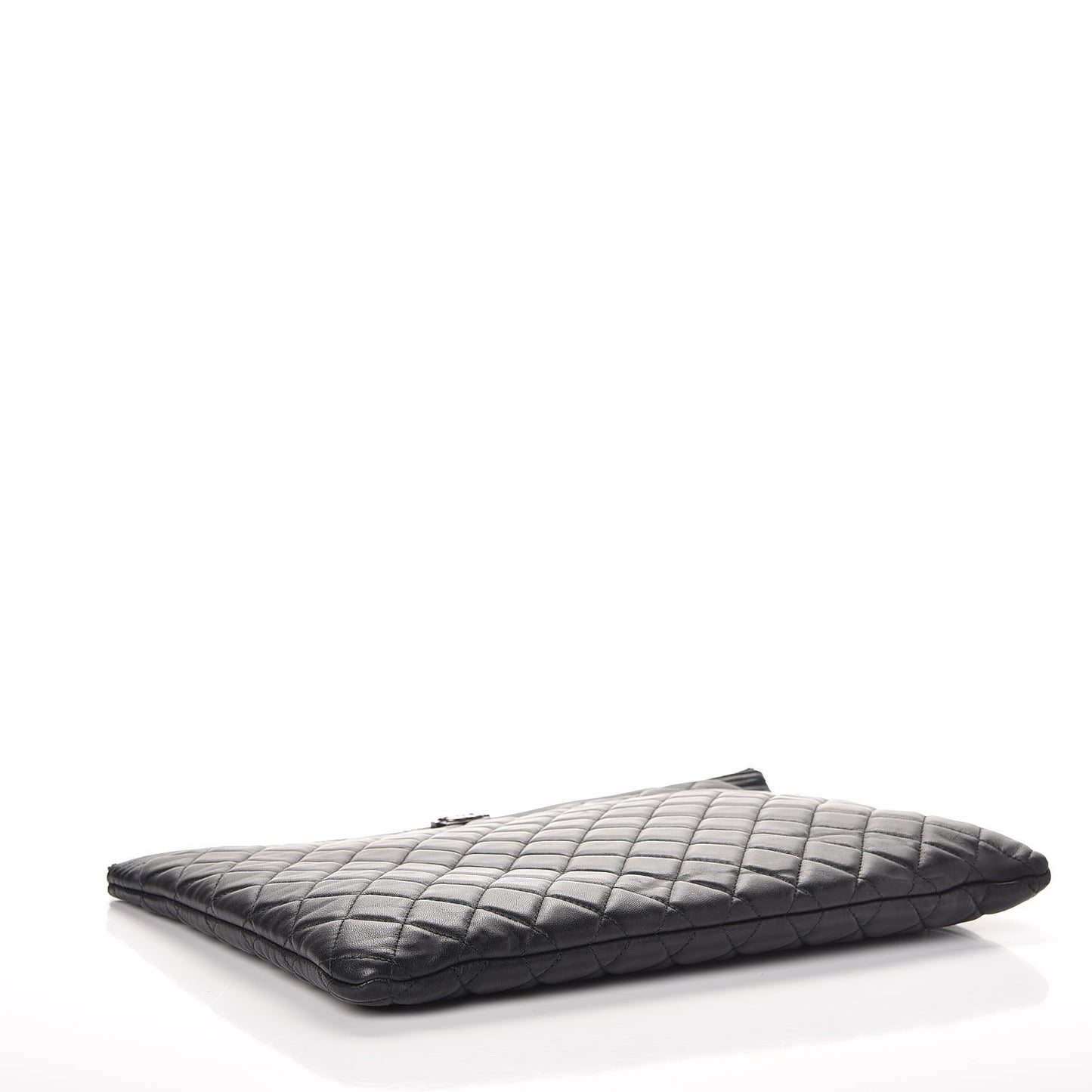 Lambskin Quilted Large Boy Cosmetic Case Black