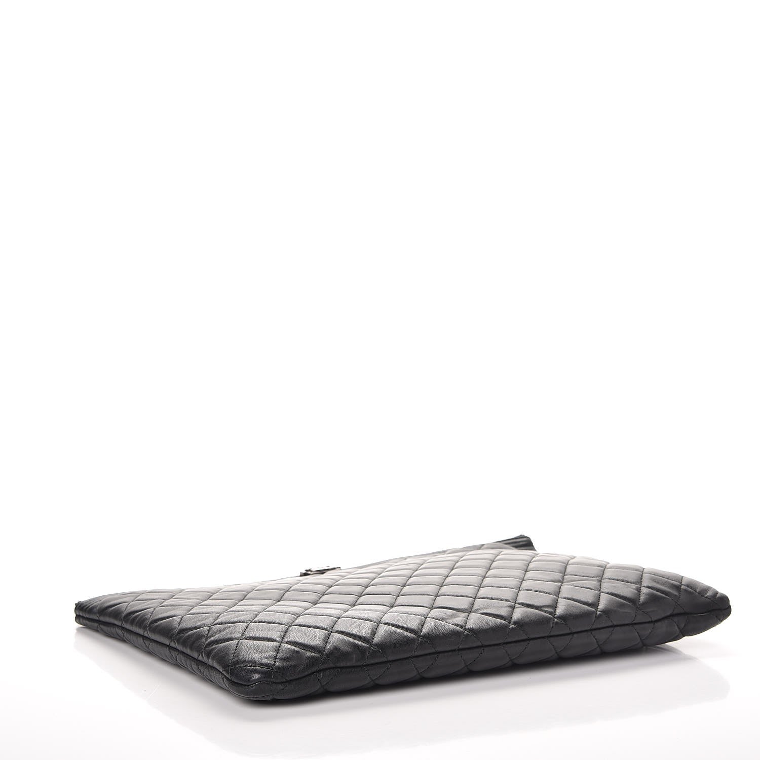 Chanel Lambskin Quilted Large Boy Cosmetic Case Black 4 of 9