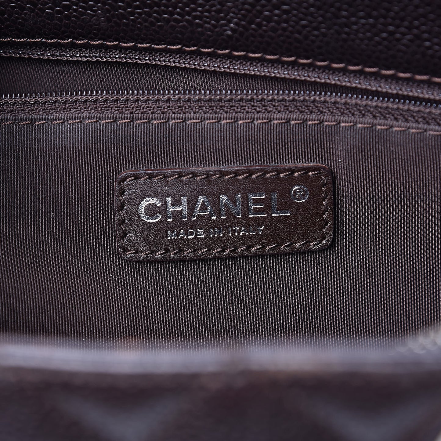 Caviar Quilted Grand Shopping Tote GST Dark Brown