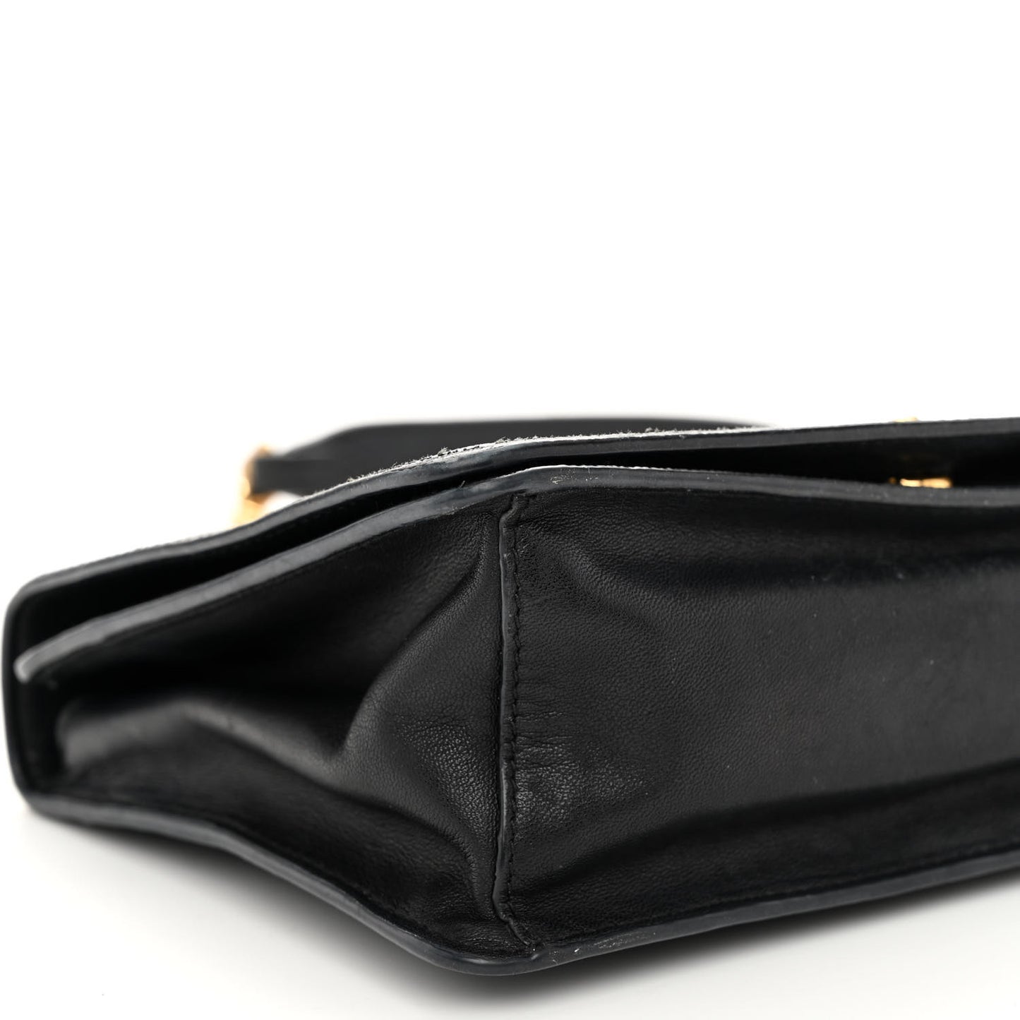 Saffiano Soft Calfskin Chain Crossbody Bag Black