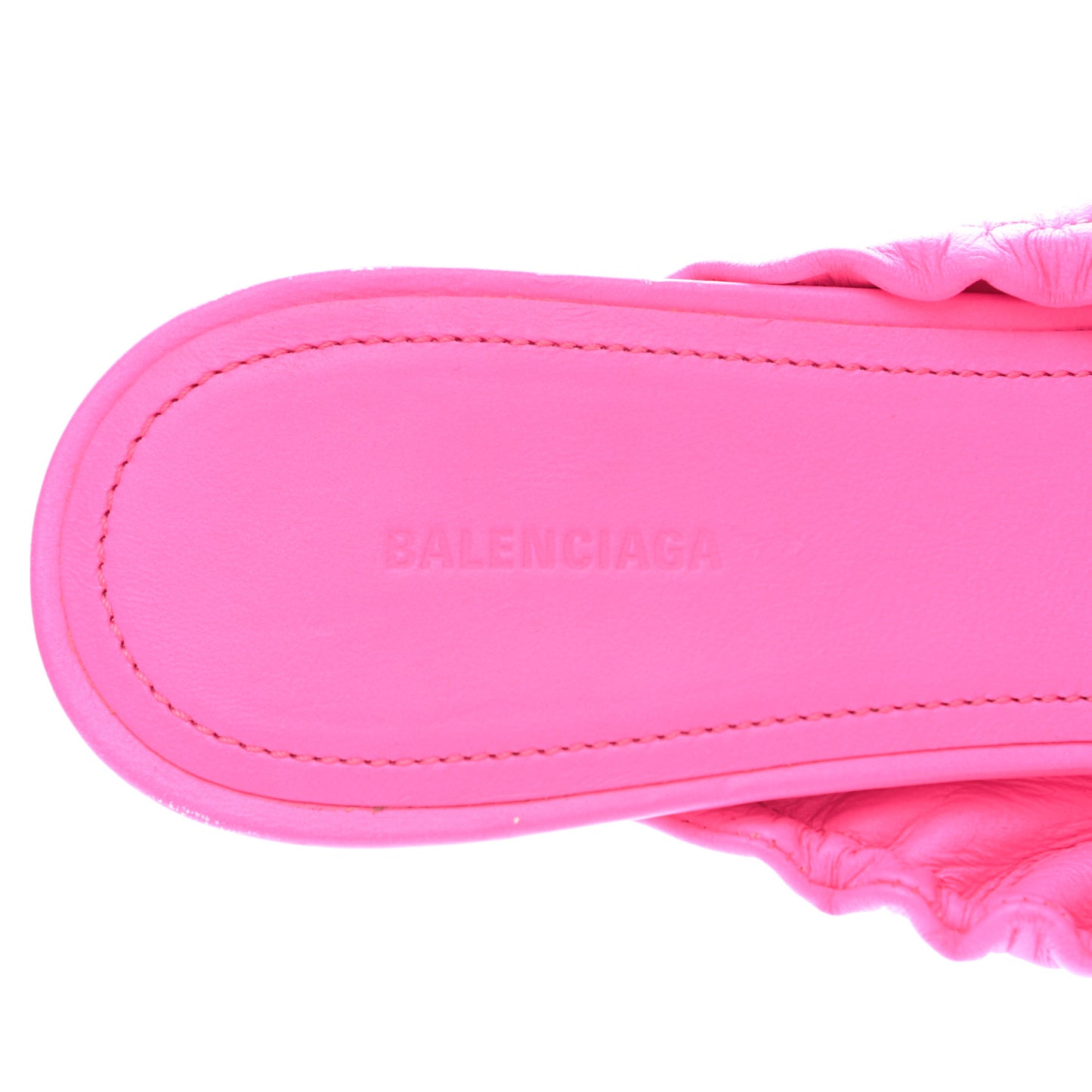 Smooth Nappa Pointed Toe Scrunch Knife 40mm Mules 38.5 Fluo Pink