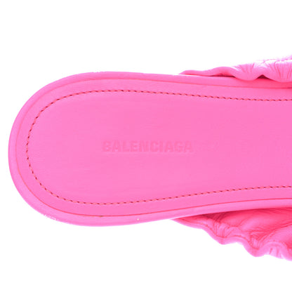 Balenciaga Smooth Nappa Pointed Toe Scrunch Knife 40mm Mules 38.5 Fluo Pink 6 of 12