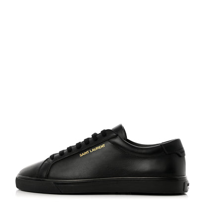 Saint Laurent Calfskin Andy Low Top Sneakers 37 Black 1 of 10
