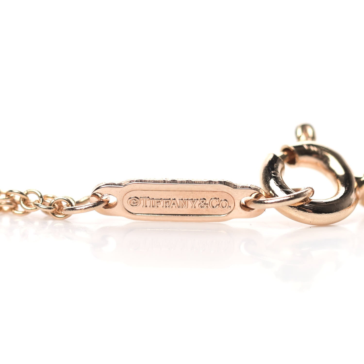 Tiffany 18K Rose Gold Infinity Double Chain Pendant Necklace 6 of 7