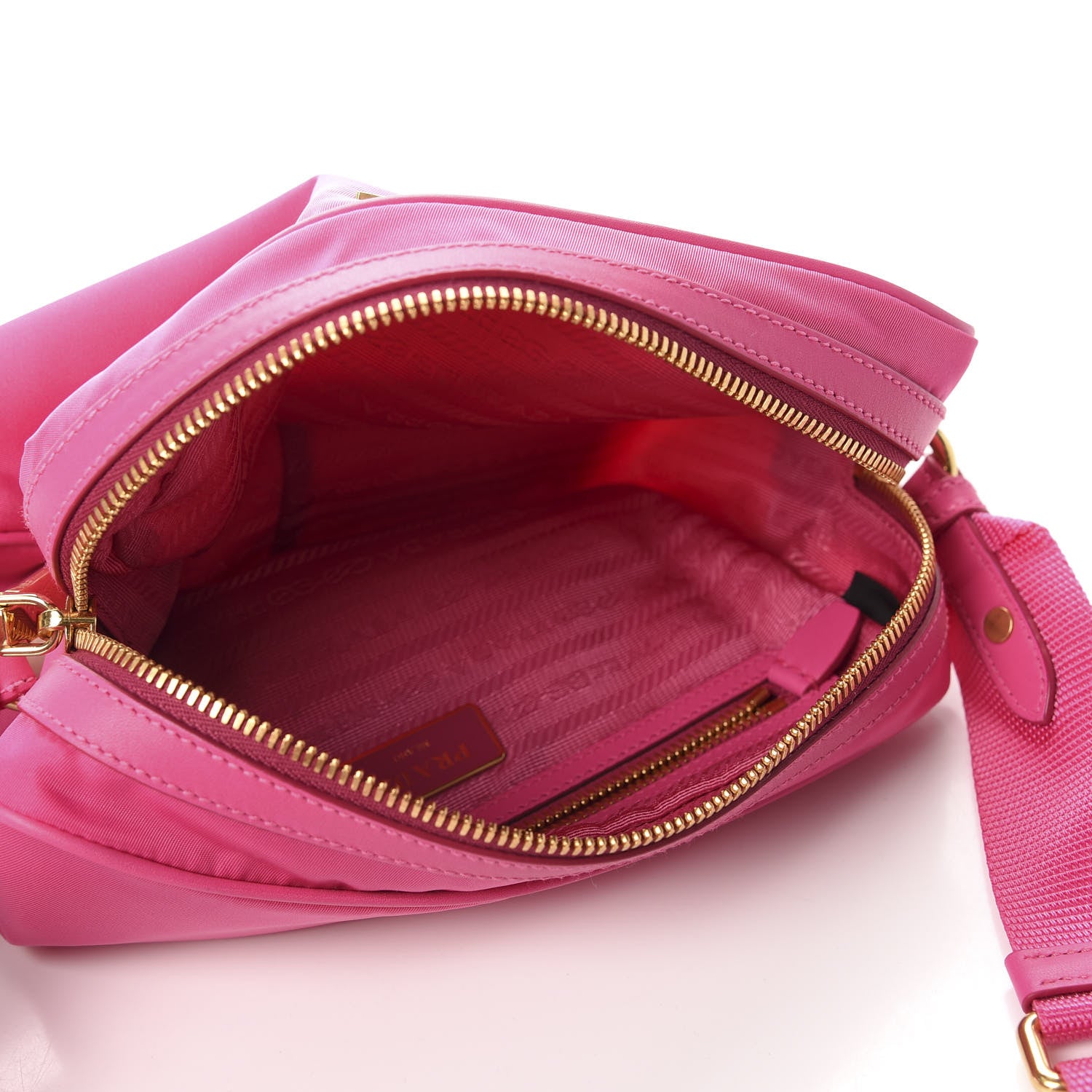Prada Tessuto Nylon Soft Calf Camera Bag Fuxia 5 of 11