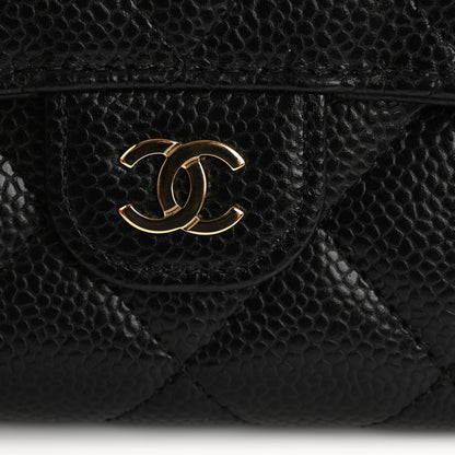 Chanel Caviar Quilted Large Gusset Flap Wallet Black 9 of 10