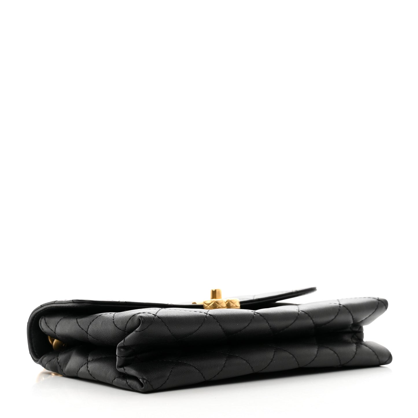 Lambskin Quilted Small Chain Flap Black