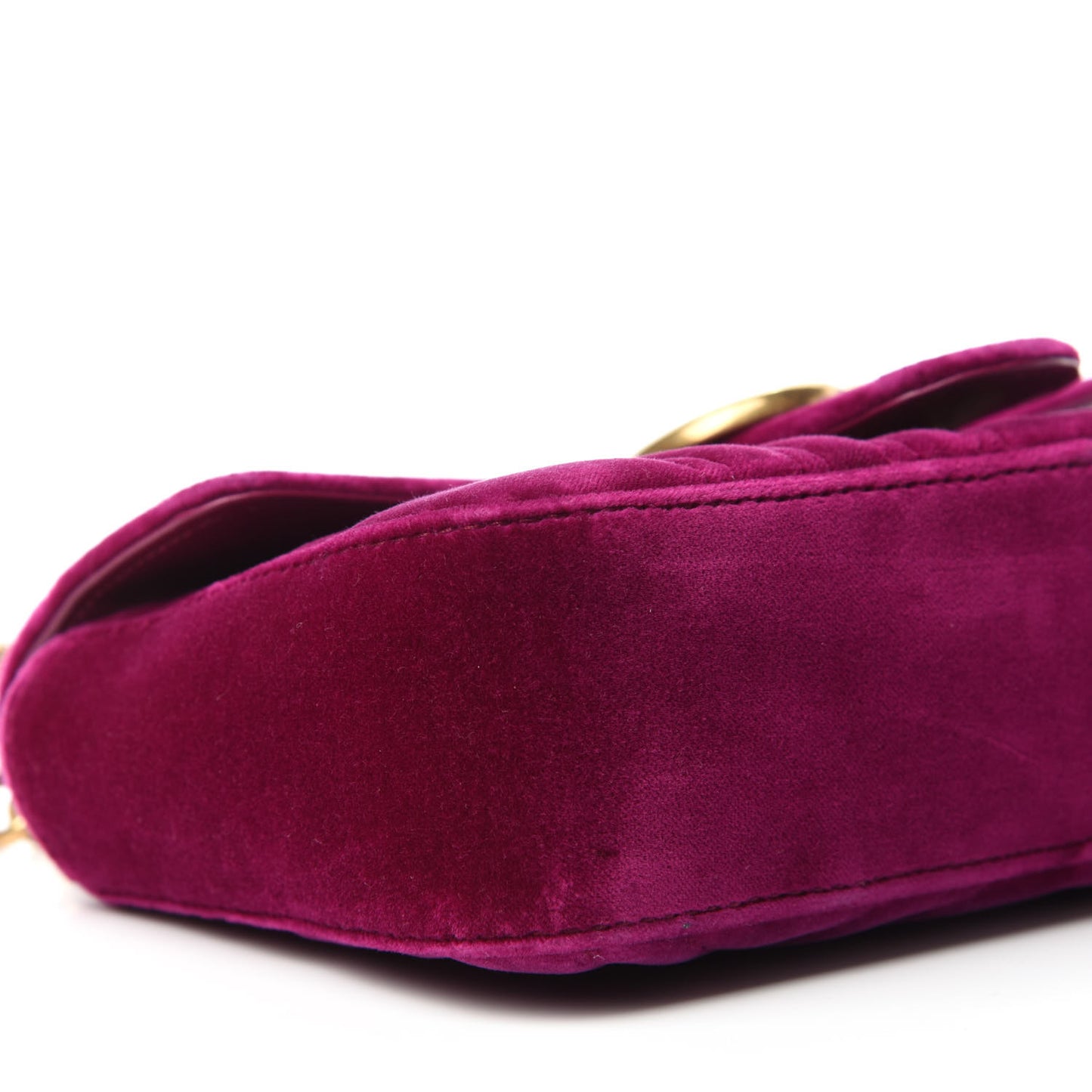 Velvet Matelasse Mini GG Marmont Shoulder Bag Fuchsia Violet Cyclamen