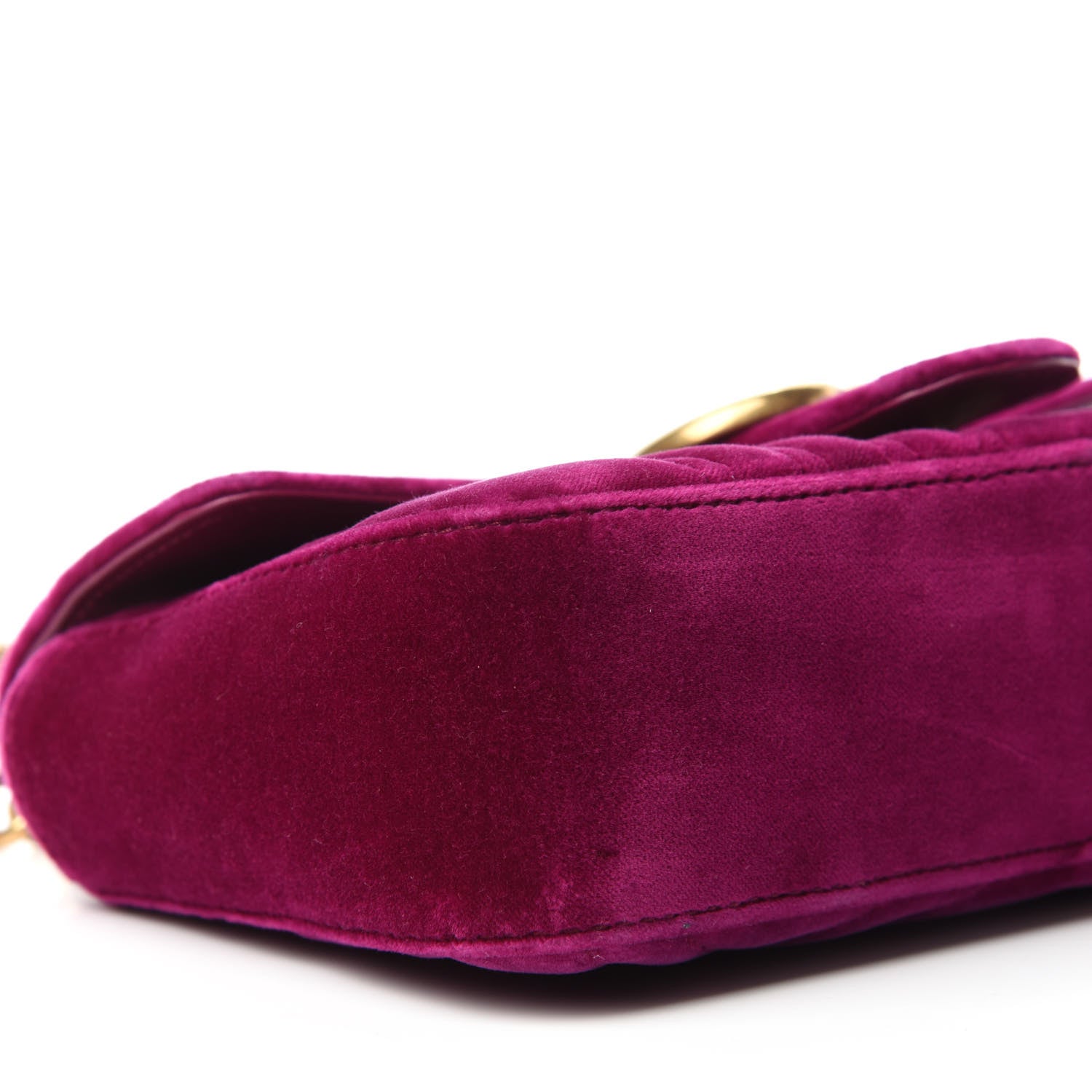 Gucci Velvet Matelasse Mini GG Marmont Shoulder Bag Fuchsia Violet Cyclamen 7 of 11