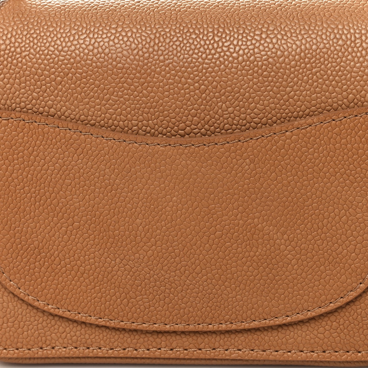Grained Calfskin Mini Square Classic Pure Flap Brown