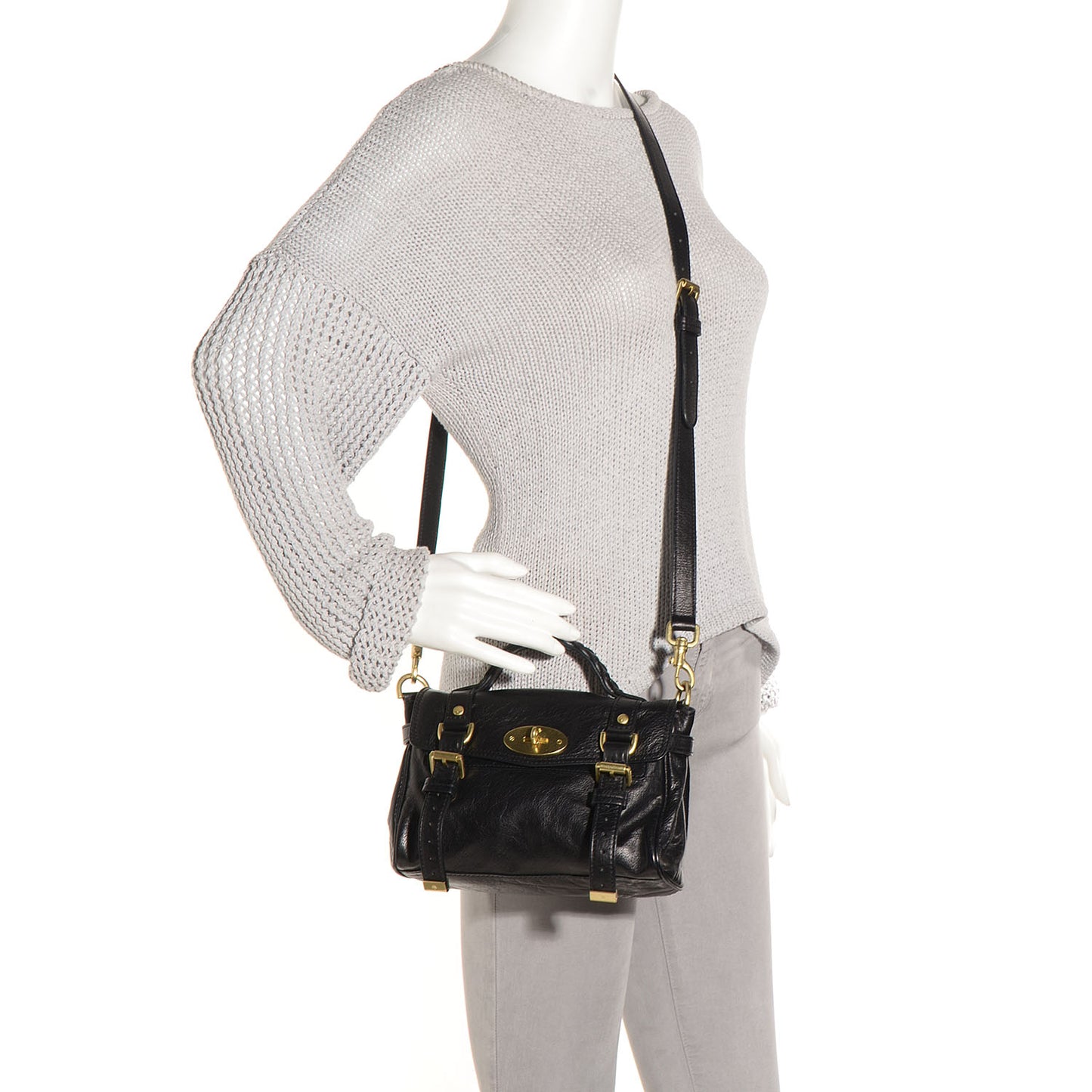 Soft Buffalo Leather Mini Alexa Black
