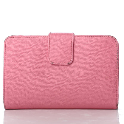Prada Saffiano Compact Wallet Geranio 8 of 13
