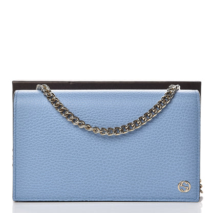 Gucci Dollar Calfskin Medium Betty Chain Wallet Mineral Blue 10 of 10