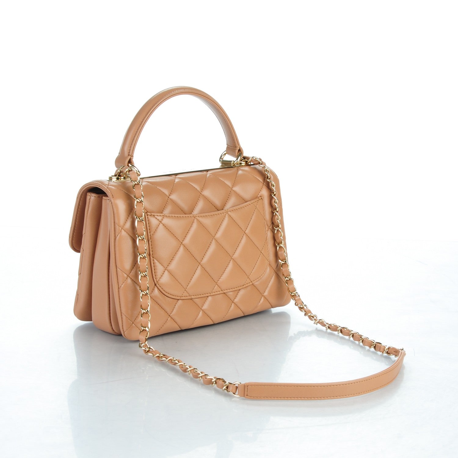 Chanel Lambskin Quilted Small Trendy CC Dual Handle Flap Bag Beige 3 of 7