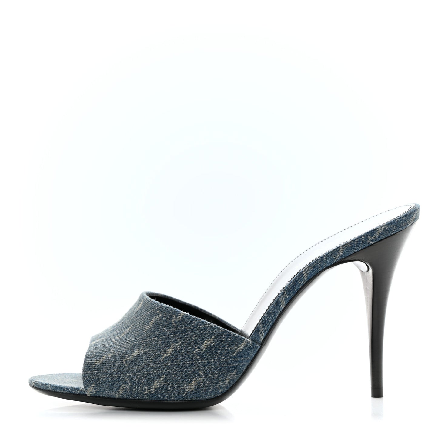 Denim Monogram La 16 Mule Sandals 40 Blue Jeans
