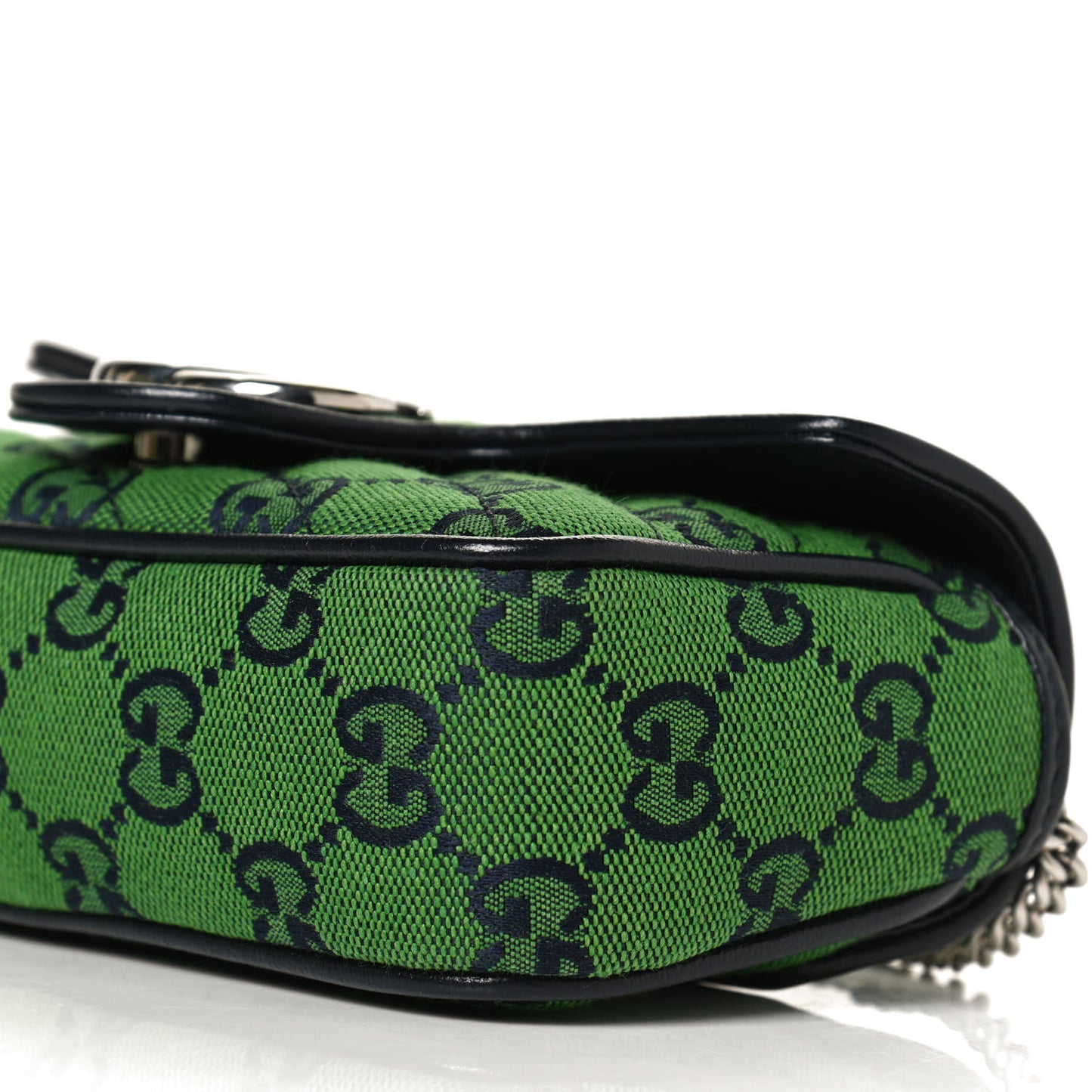 Monogram Multicolor Matelasse Diagonal Super Mini GG Marmont Shoulder Bag Green Blue