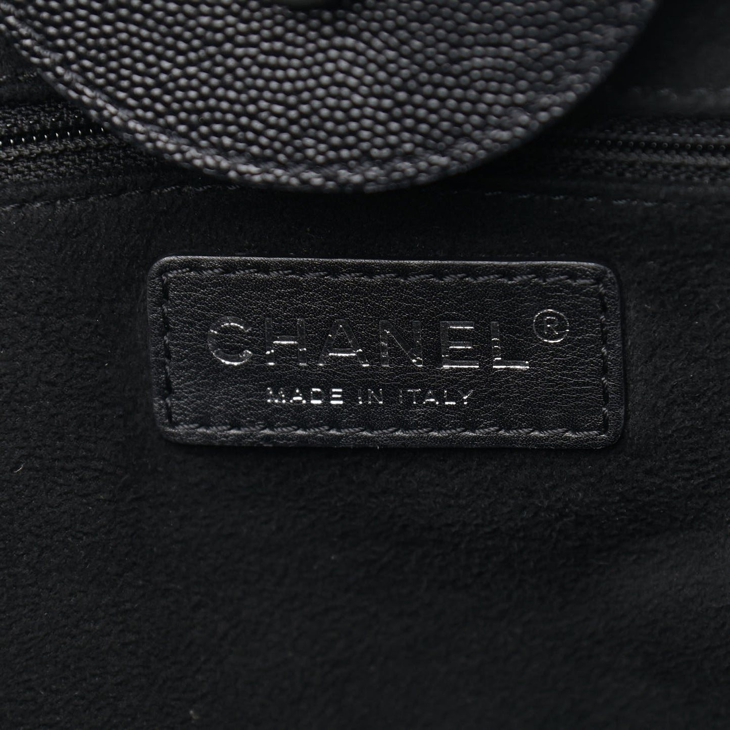 Caviar Medium Studded Deauville Tote Black