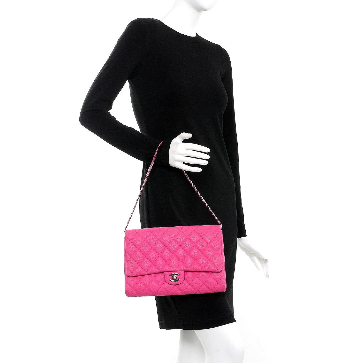 Chanel Iridescent Caviar Clutch with Chain Flap Pink 2 of 7