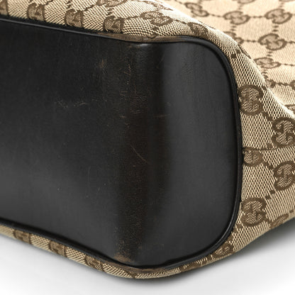 Gucci Monogram Woven Handle Tote Brown 9 of 10