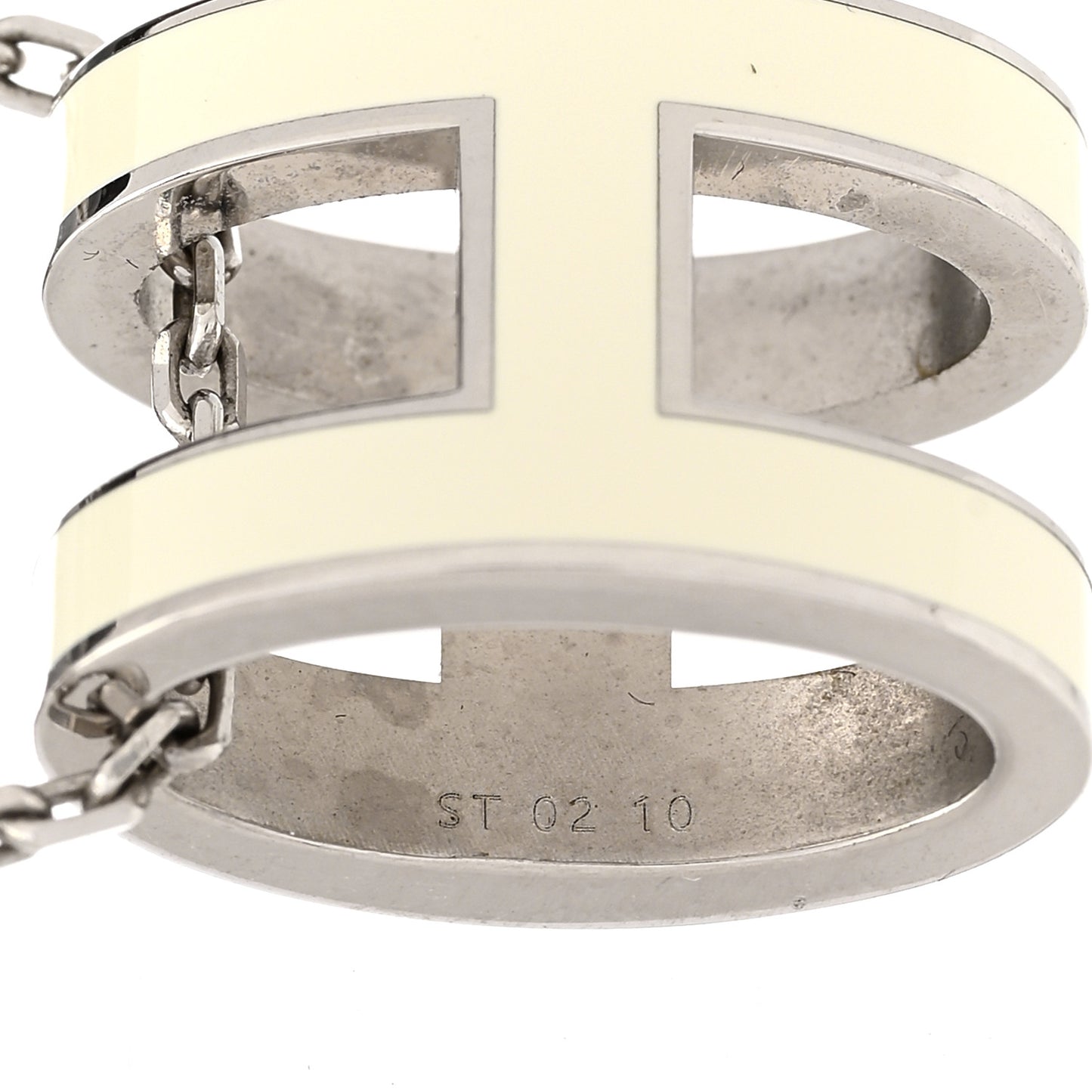 Palladium Pop H Pendant Necklace White