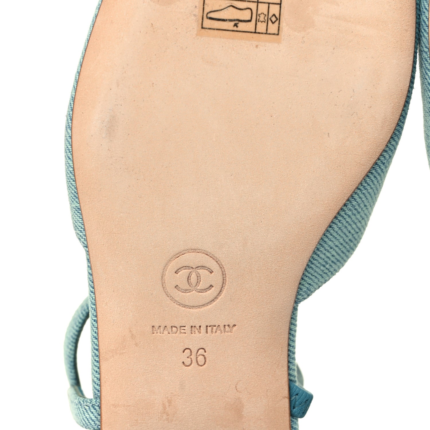 Chanel Denim Cap Toe CC Slingback Flats 36 Blue 18 of 18
