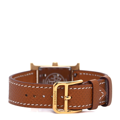 Hermes Stainless Steel Epsom 21mm Heure H Hour Quartz Watch Gold 3 of 5