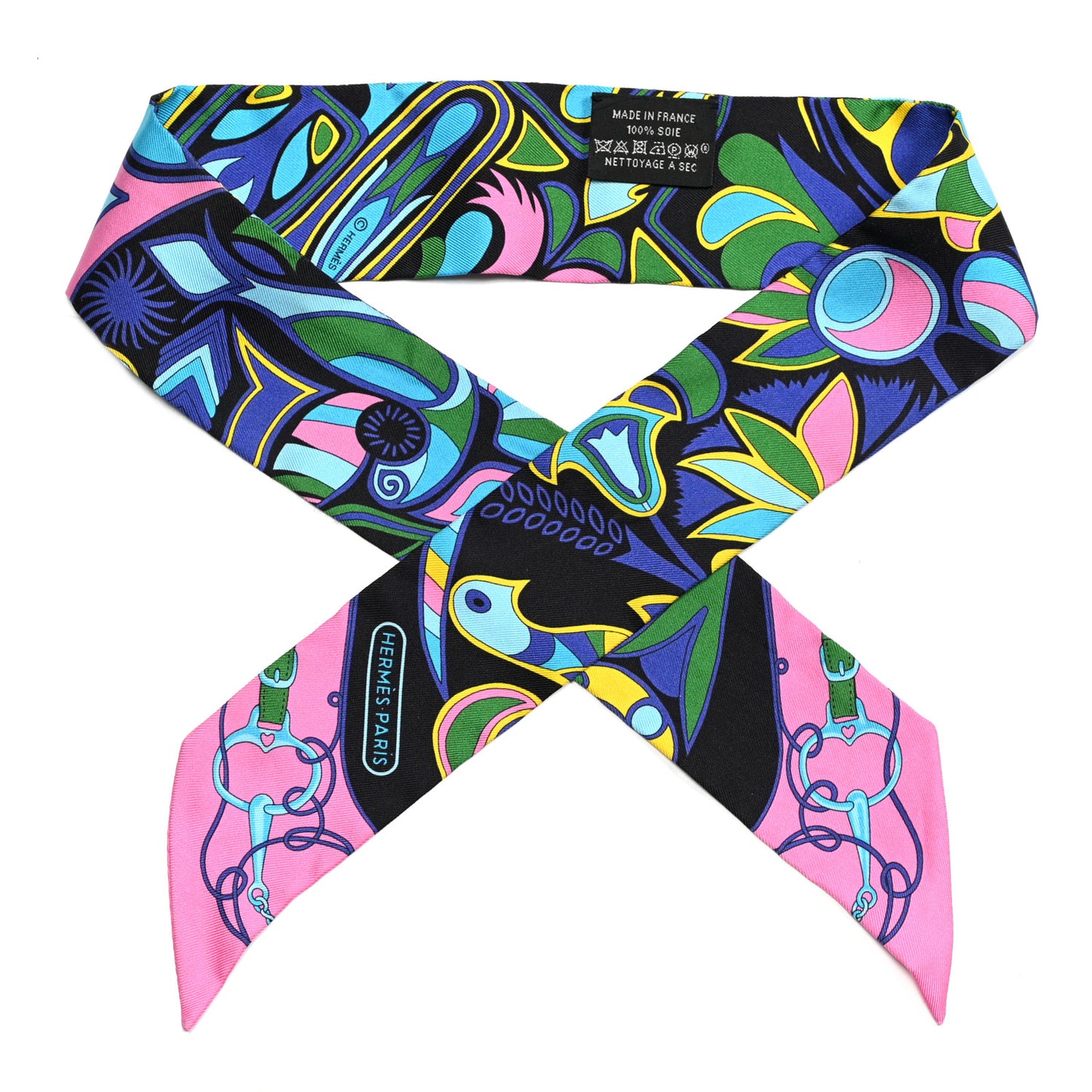 Silk Folklore Twilly Violet Black Rose Vif