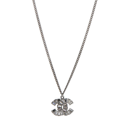 Chanel Baguette Crystal Large CC Necklace Silver 1 of 6