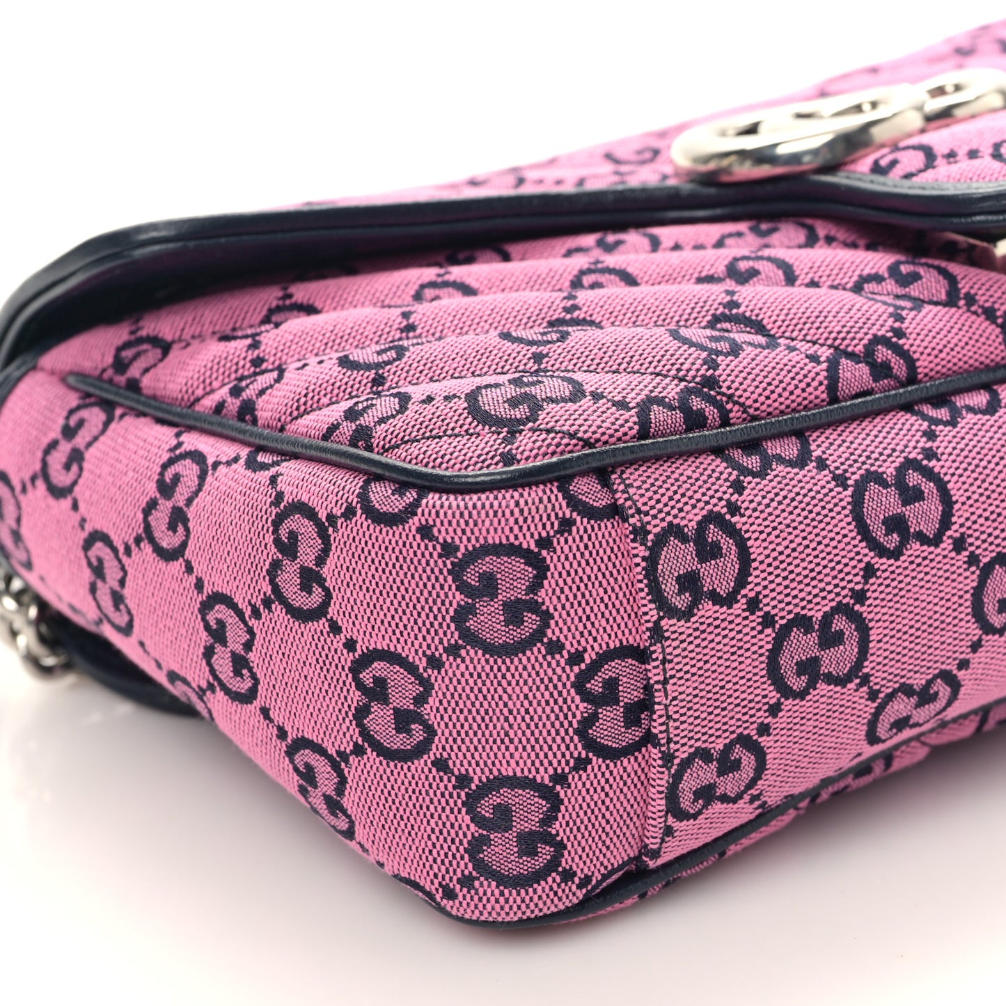 Monogram Multicolor Matelasse Diagonal Small GG Marmont Shoulder Bag Pink Blue