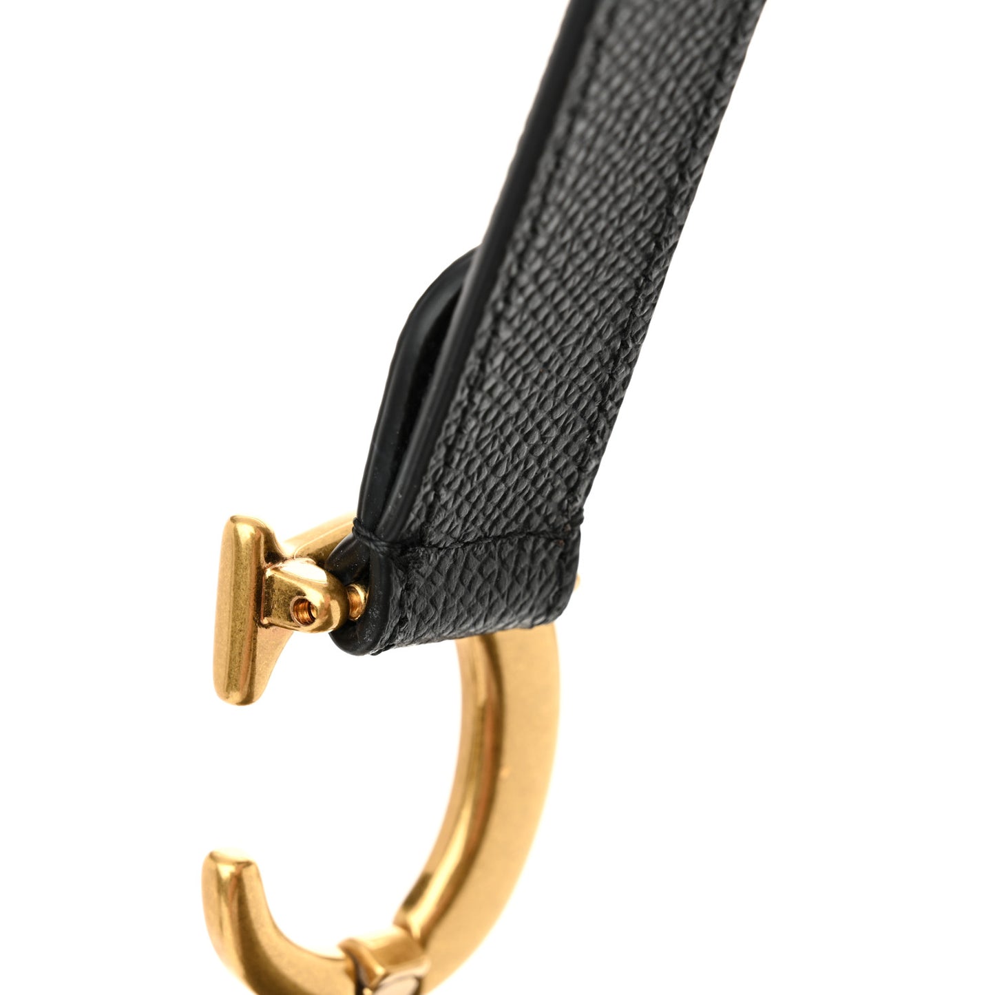 Grained Calfskin Saddle Bag With Strap Black