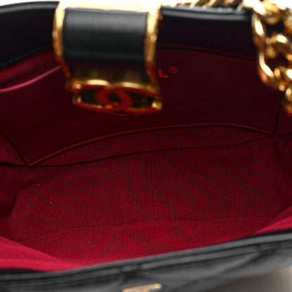 Chanel Lambskin Quilted Small Chain Hobo Black 5 of 10