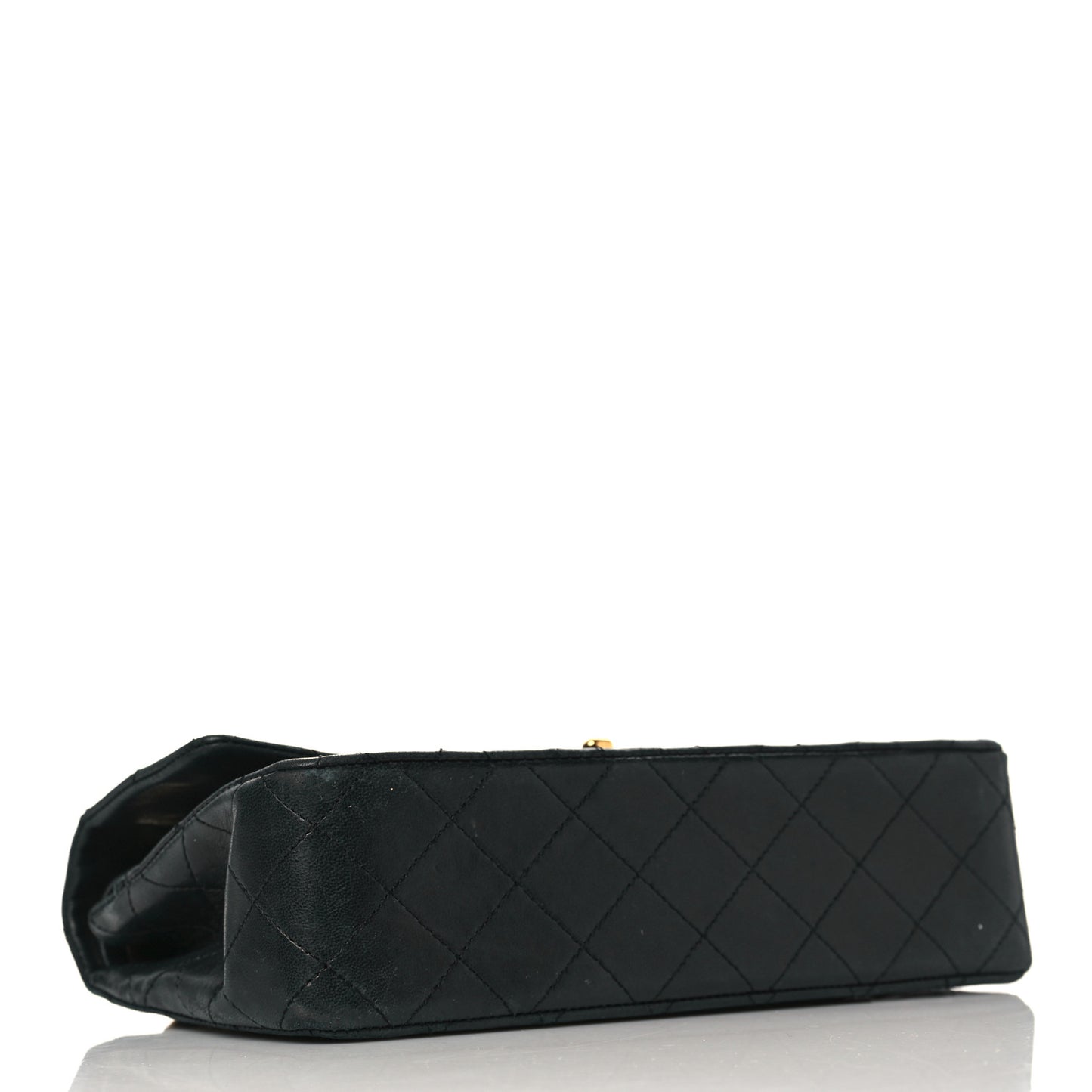 Aged Calfskin Quilted Cap Toe Ballerina Flats 40 Black
