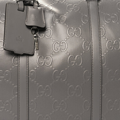 Gucci Calfskin GG Tennis Embossed Duffle Bag Grey 7 of 12