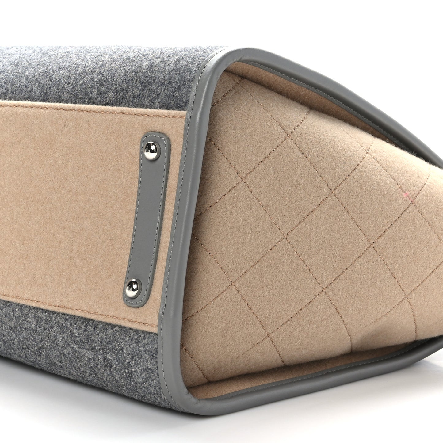 Wool Felt Large Deauville Tote Grey Beige