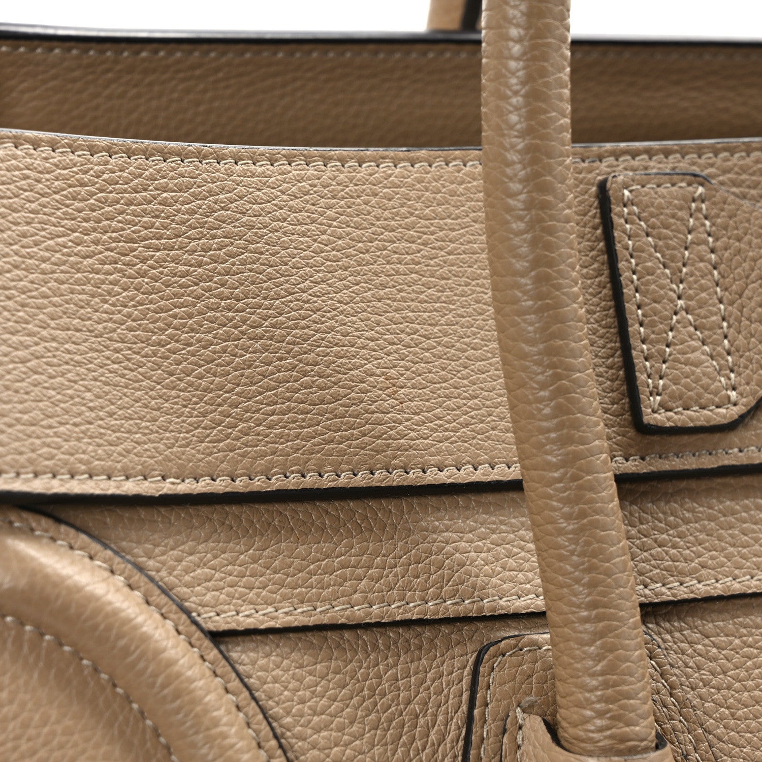 Celine Drummed Calfskin Mini Luggage Dune 10 of 10