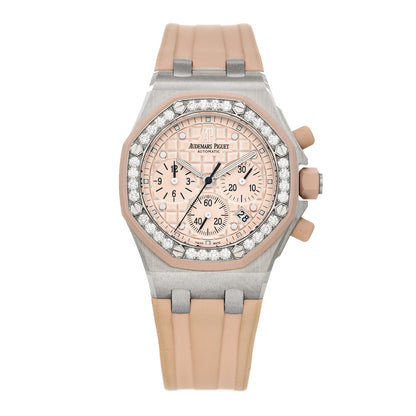 Audemars Piguet Stainless Steel Rubber Diamond Bezel 37mm Royal Oak Offshore Lady Chronograph Automatic Watch Champagne 26048SK.ZZ.D082CA.01 1 of 5