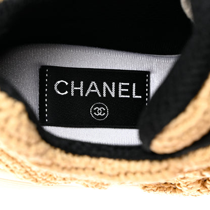 Chanel Braided Raffia Womens CC Sneakers 36 Beige 7 of 9