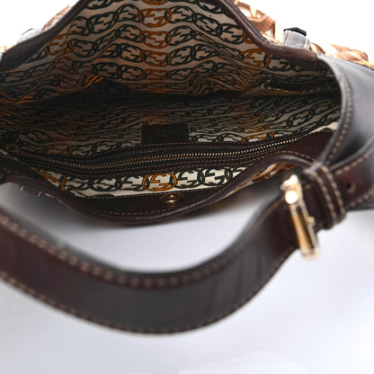 Gucci Velvet Large Horsebit 85th Anniversary Hobo Brown 4 of 4