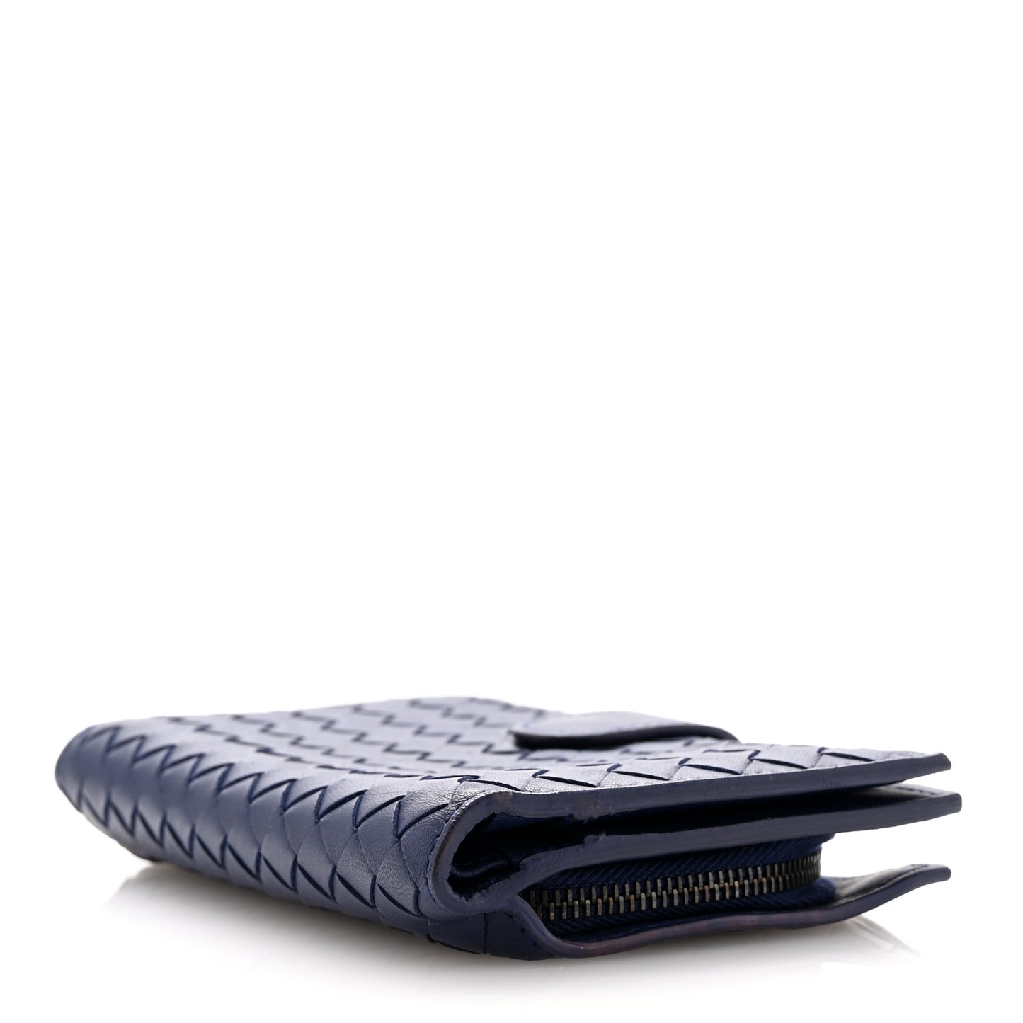 Nappa Intrecciato Continental Wallet Baltic Blue