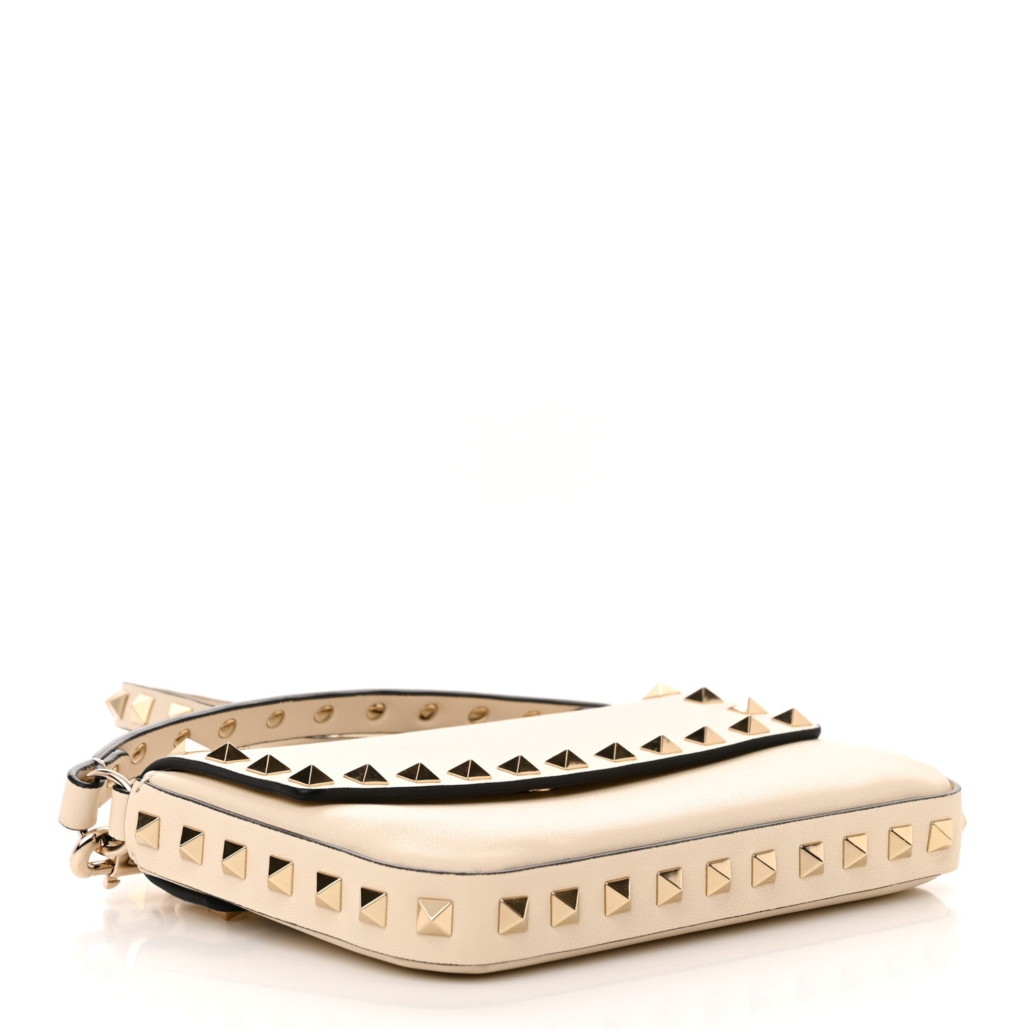 Valentino Garavani Calfskin Rockstud Crossbody Pouch Light Ivory 4 of 9