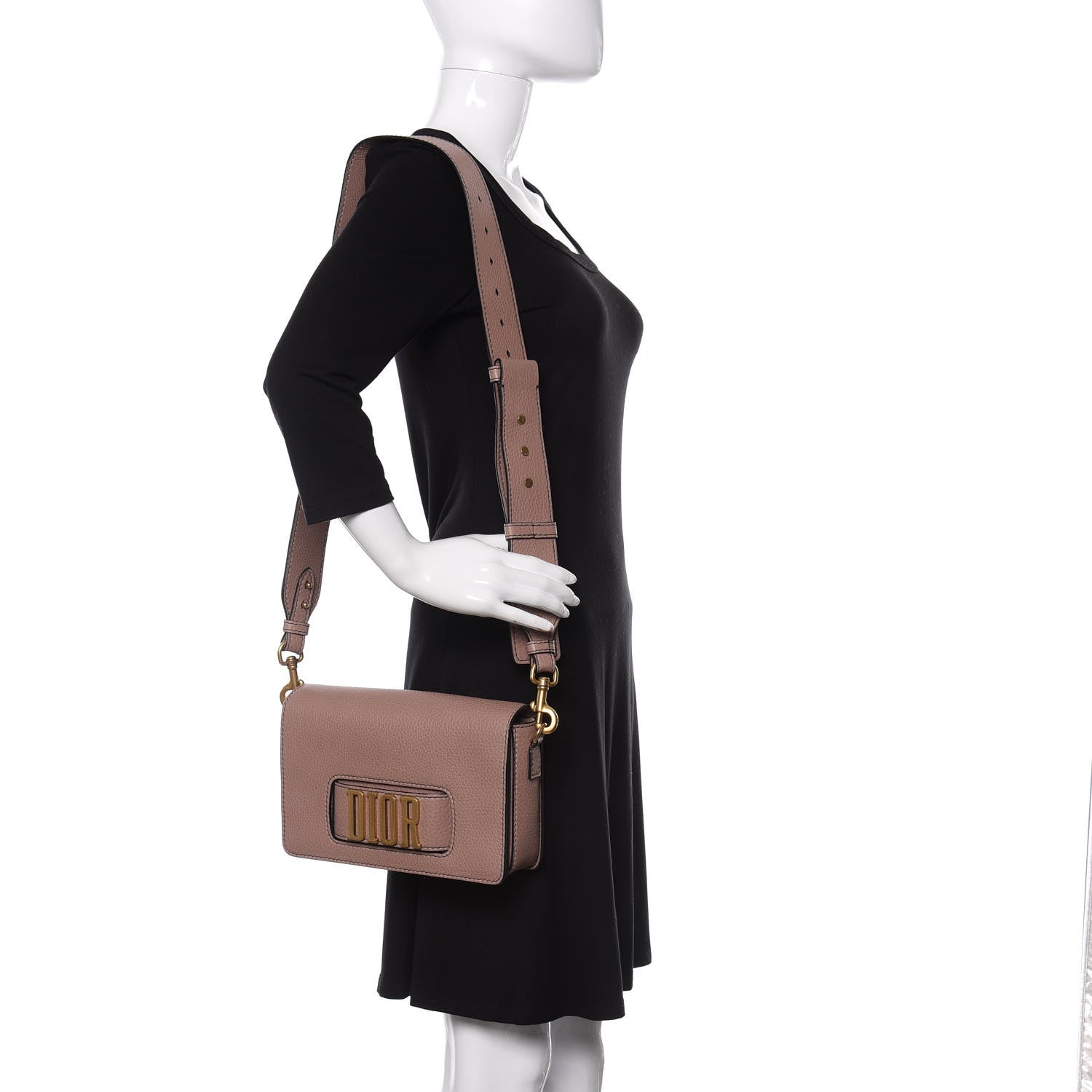Christian Dior Grained Calfskin Dio(r)evolution Flap Bag Old Rose 2 of 11