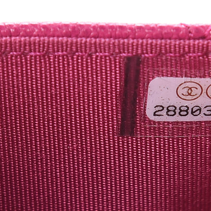 Chanel Caviar Quilted Boy Card Holder Wallet Fuchsia 8 of 9