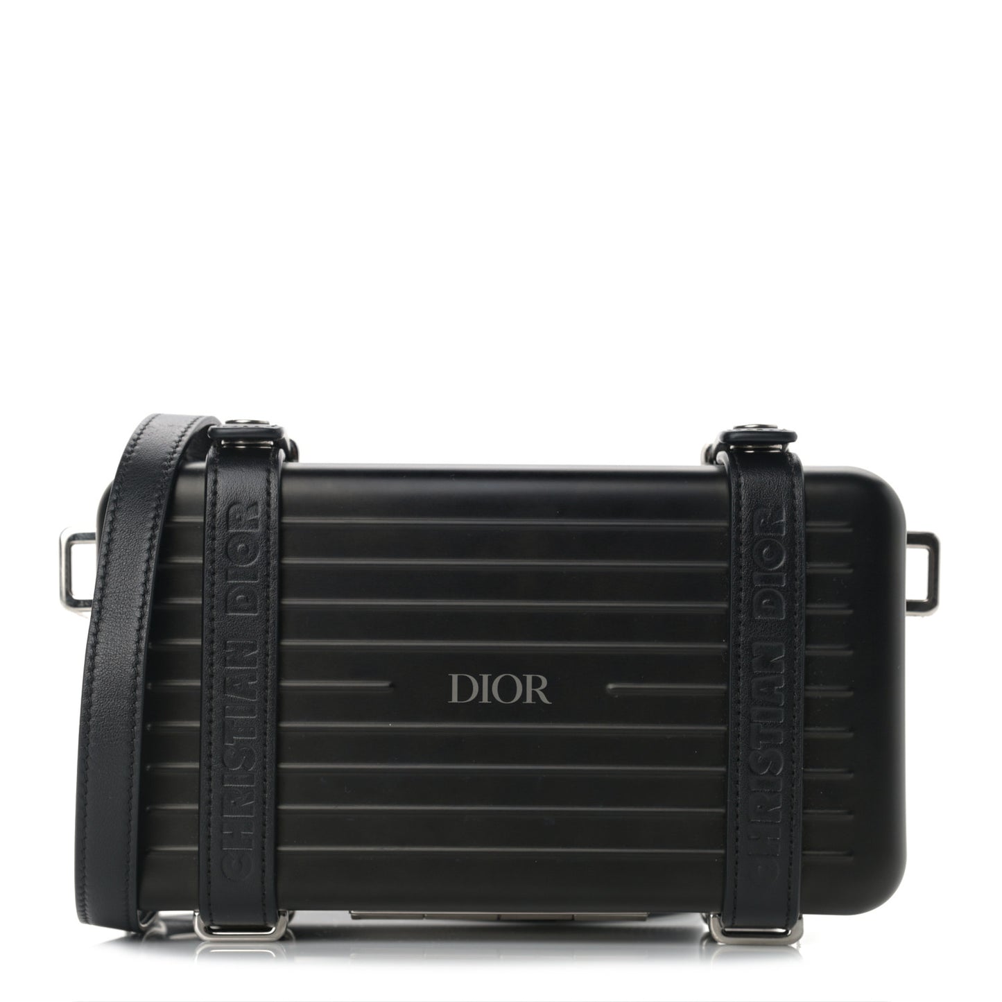 X RIMOWA Aluminum Personal Clutch On Strap Black