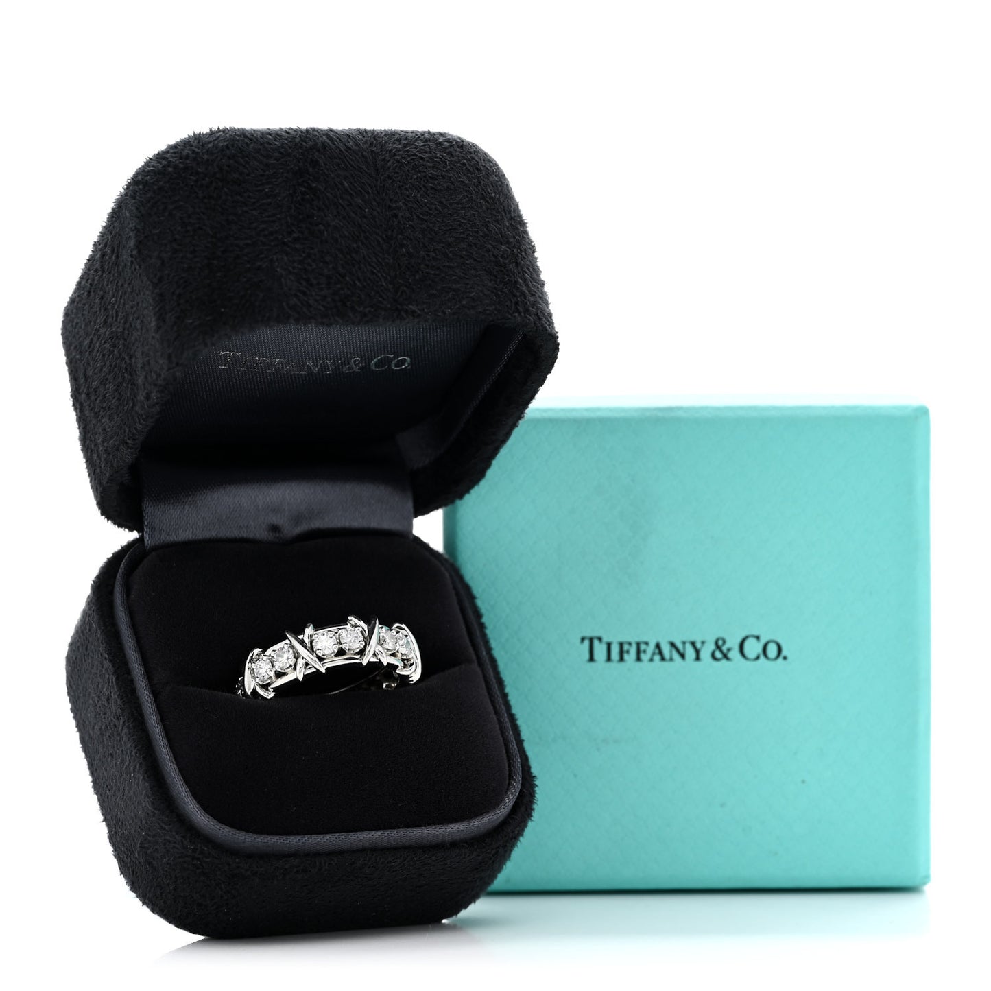 Platinum Diamond Schlumberger Sixteen Stone Ring 53 6.5