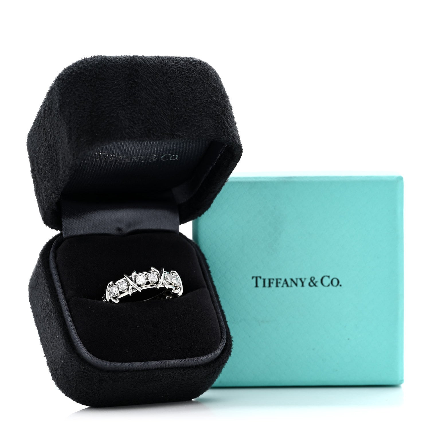 Tiffany Platinum Diamond Schlumberger Sixteen Stone Ring 53 6.5 5 of 5