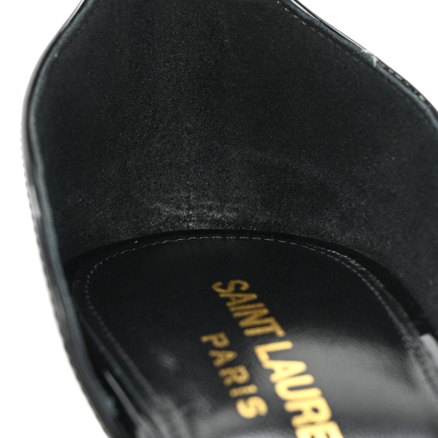 Saint Laurent Patent Calfskin Opyum 110 Sandals 37 Black Gold 8 of 9