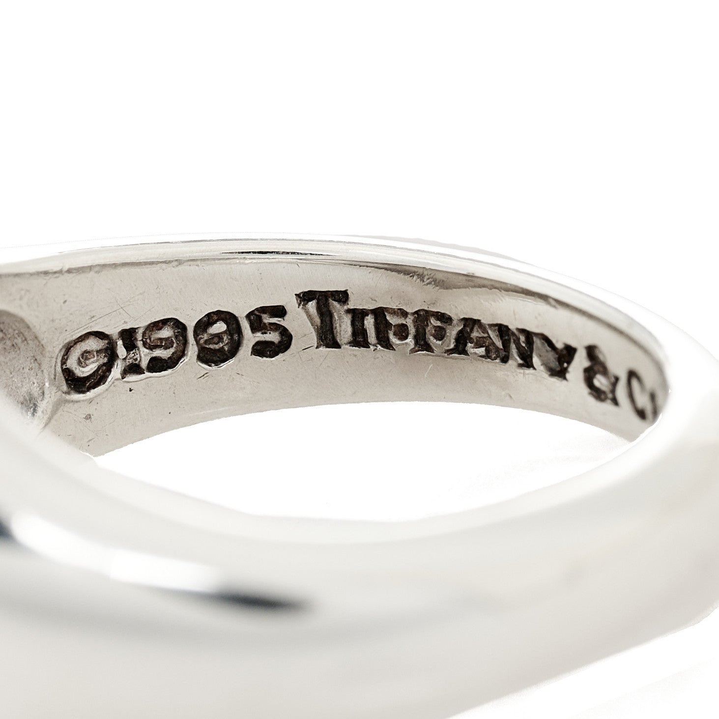 Tiffany Sterling Silver Heart Door Knocker Ring 49 4.75 5 of 5