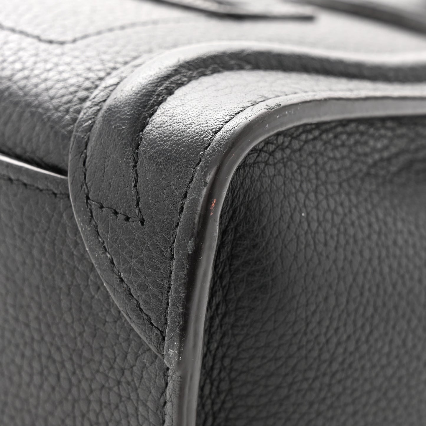 Drummed Calfskin Nano Luggage Black